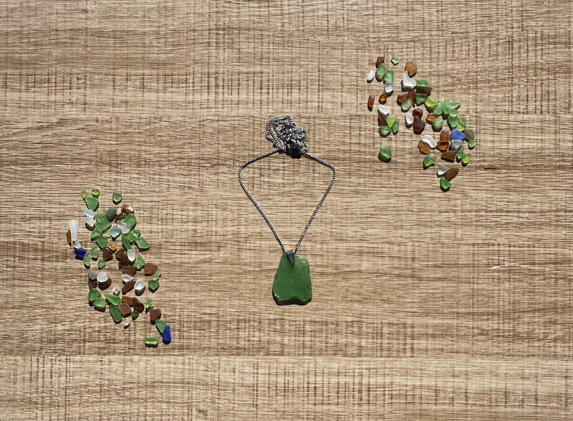Kelly Green Sea Glass Pendant Necklace