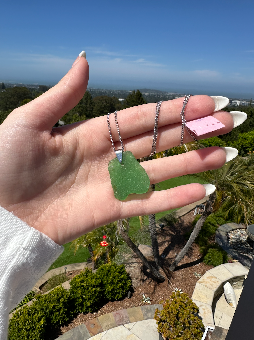 Kelly Green Sea Glass Pendant Necklace