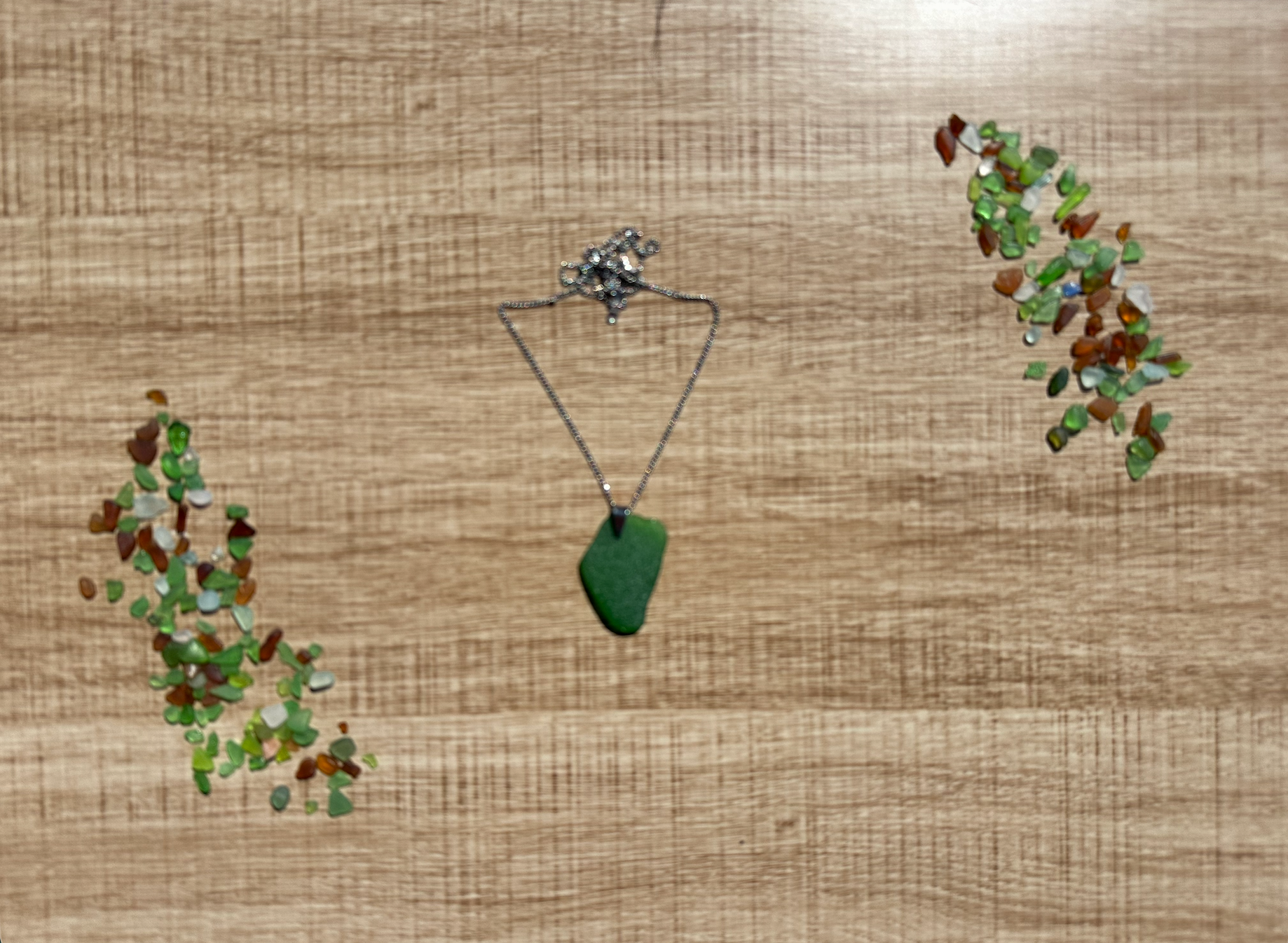 Kelly Green Sea Glass Pendant Necklace