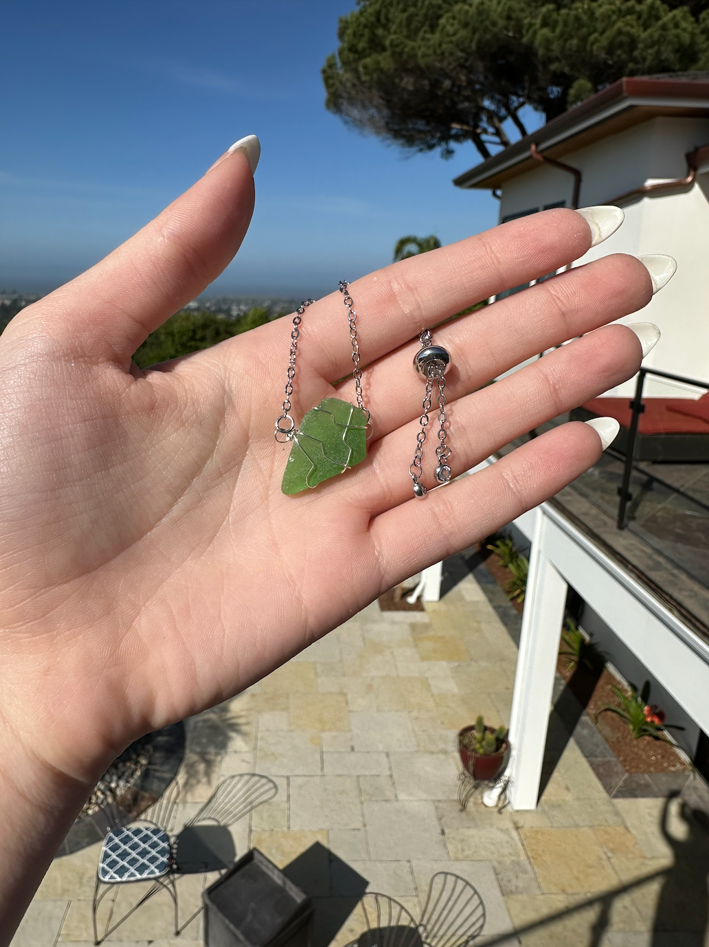 Kelly Green Wire-Wrapped Sea Glass Bracelet