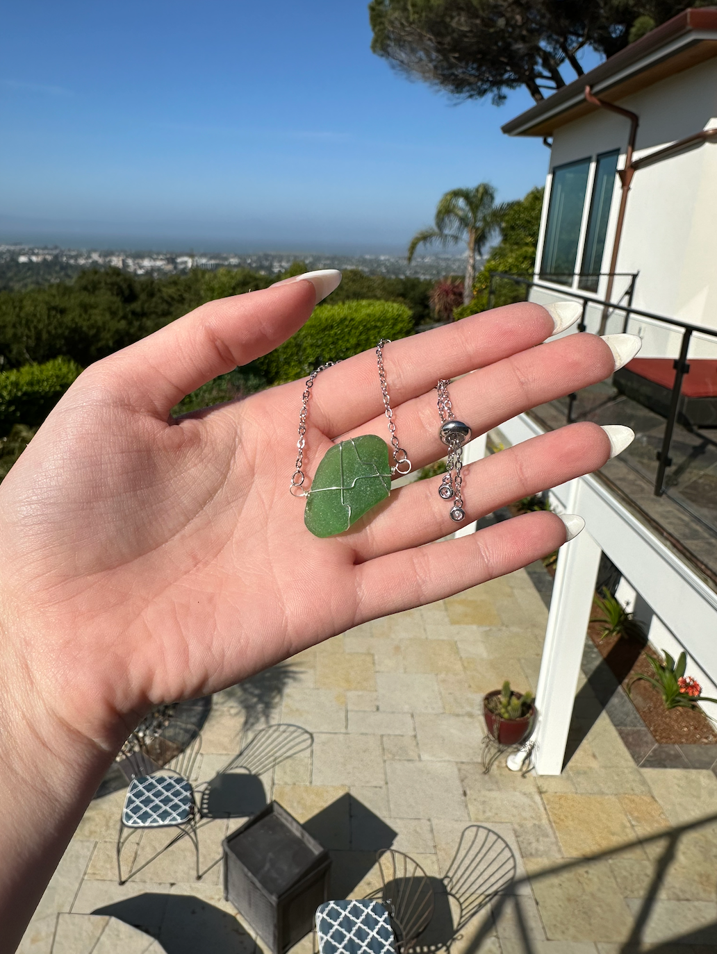 Kelly Green Wire-Wrapped Sea Glass Bracelet